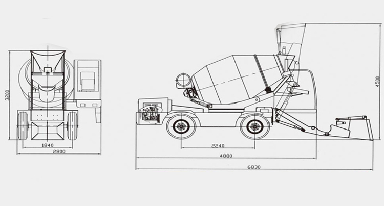 Self Loading Concrete Mixer Truck,wheel loader,dibo machinery