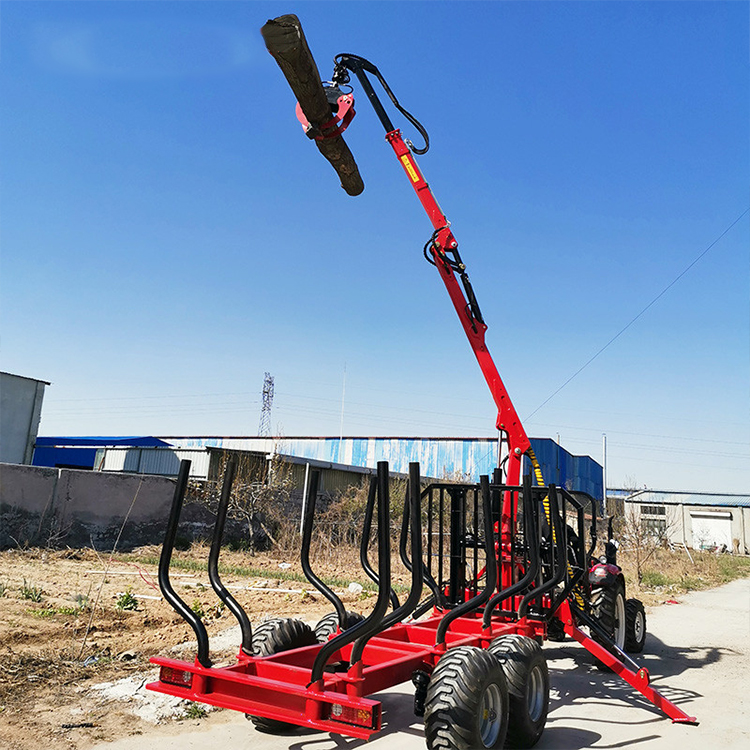 timber trailer with crane